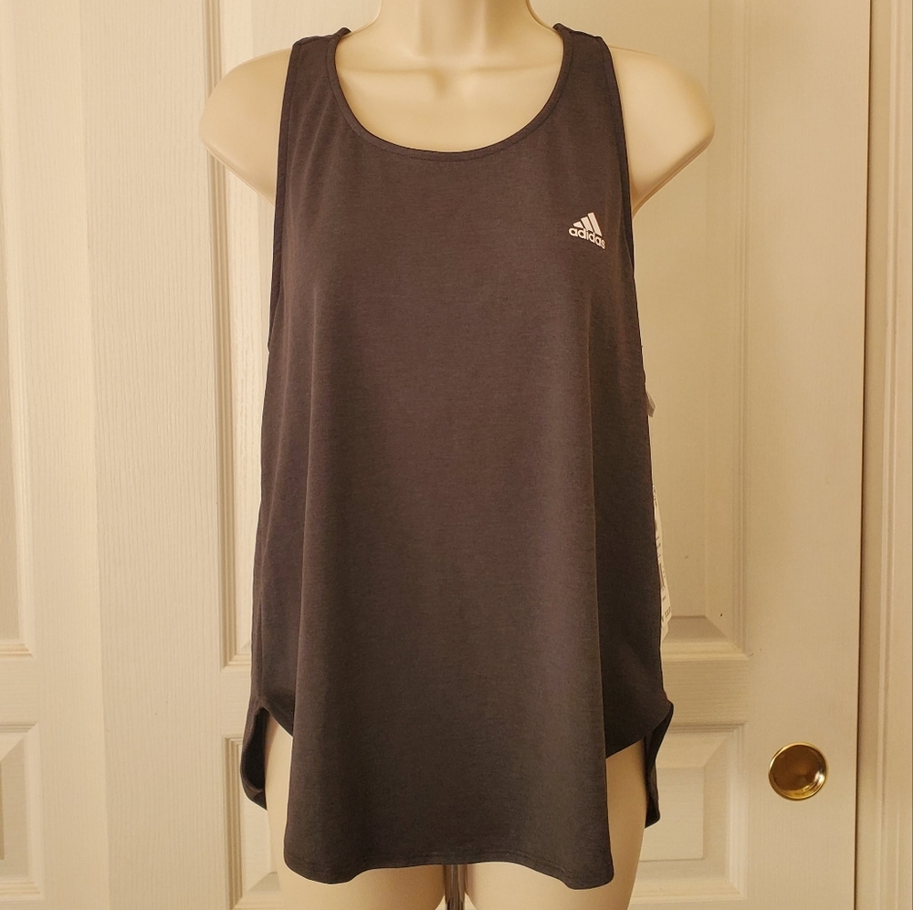 Adidas | Racer Back Grey Athletic Tank Top NWT